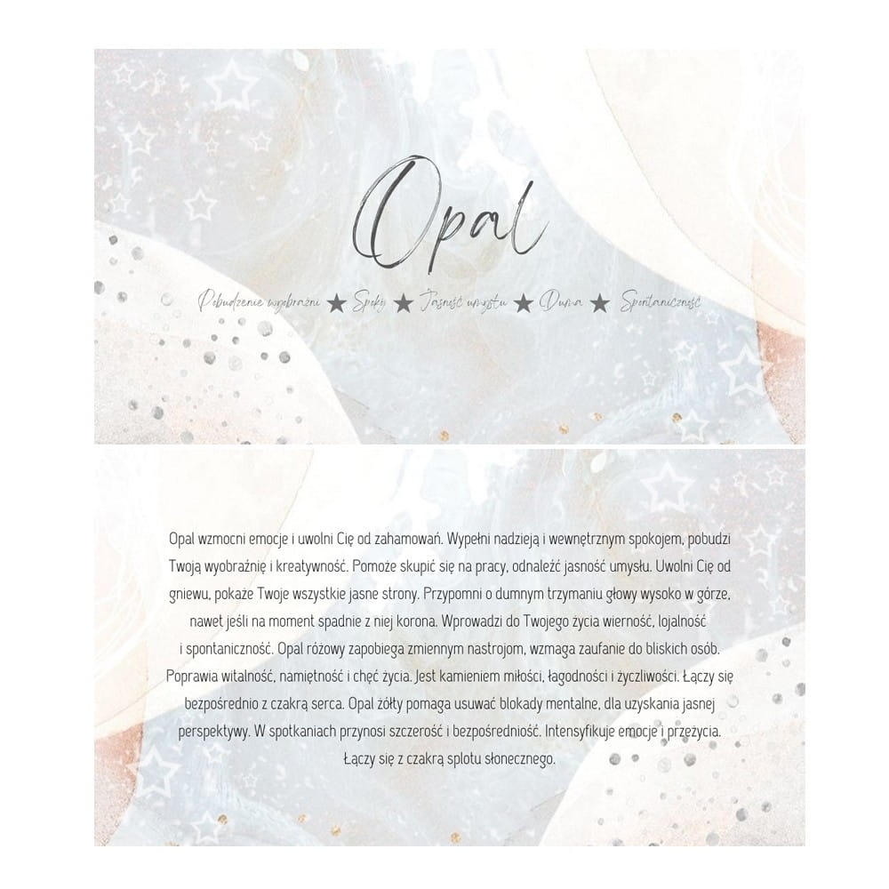 Opal - karta z właściwościami kamienia