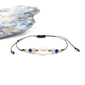 Bransoletka angelit, lapis lazuli, opal i perła Zodiac Panna