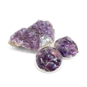 Broszka ametyst w żywicy Sparkles amethyst