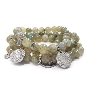Simple bransoletka damska labradoryt i Hamsa