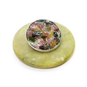 Broszka kolorowe turmaliny w żywicy Sparkles tourmaline