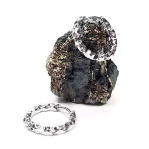 Kolczyki kółeczka diamentowe stal chirurgiczna