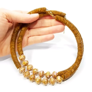 Verre naszyjnik choker unikat hematyt i szklane koraliki
