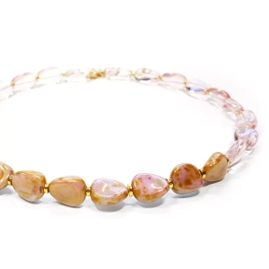 Verre naszyjnik choker unikat hematyt i szklane koraliki v.2