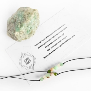 Bransoletka awenturyn, jadeit, chryzopraz, opal i diopsyd Zodiac Rak